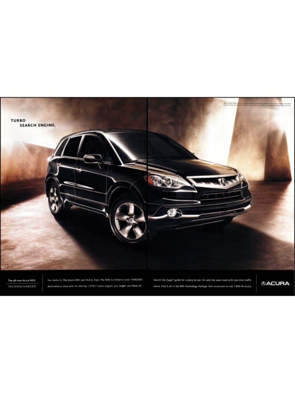 2007 Acura RDX SUV 2 Page Vintage Print Ad Turbo Search Engine Wall Art Photo